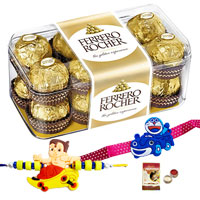 Free 2 Rakhi, Roli Tilak and Chawal with Delicious Ferrero Rocher