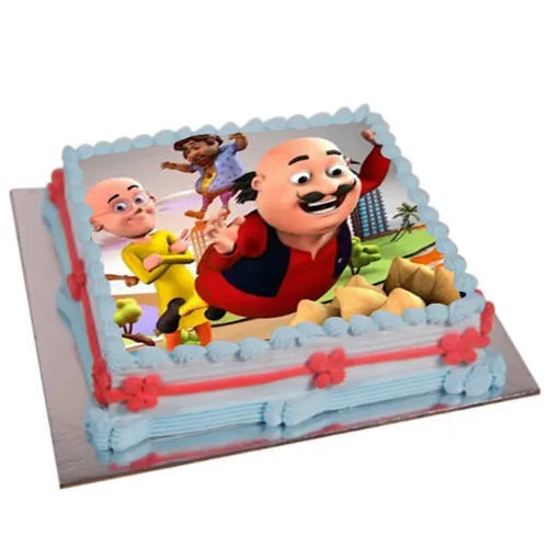 - Place your order for Tasty Motu Patlu Photo Cake  for Kids
