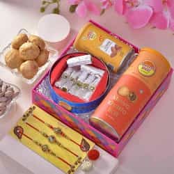 Royal Chappanbhog Triple Rakhi Hamper
