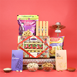 Premium Evil Eye Rakhi & Namkeen Gift