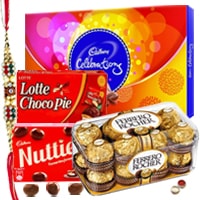 Rakhi Gifts - Chocolate Hamper N Rakhi