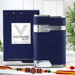 Armaf Voyage Bleu Perfume with Stone Studded Rakhi
