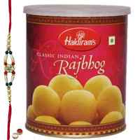 Delectable Raj Bhog from Haldiram with One Free Rakhi, Roli Tilak and Chawal for your Dear Brother on Raksha Bandhan