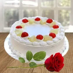 Send Red Rose N Vanilla Cake