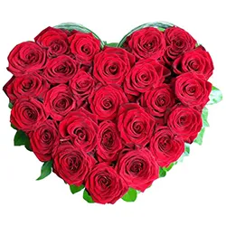 12 Heart Shaped Red Rose Arrangement