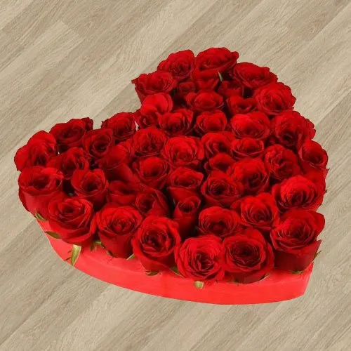 Order 101 Red Roses Heart Shape Arrangement