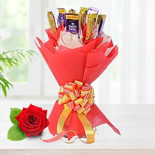 Sumptuous Hand Bunch of Cadbury Five Star N Dairy Milk Chocolates