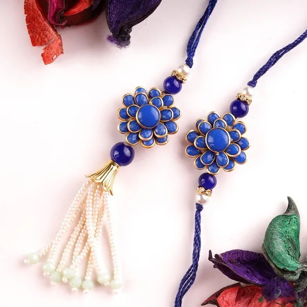 Pristine Blue Lumba Rakhi Set