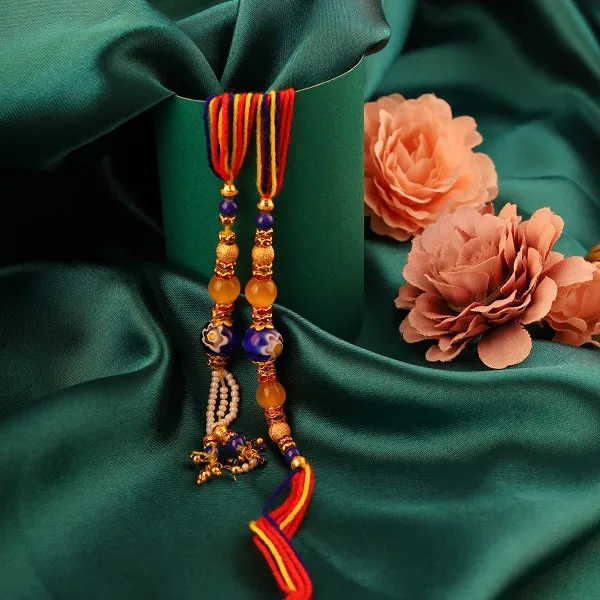 Flashy Indigo Couple Rakhi