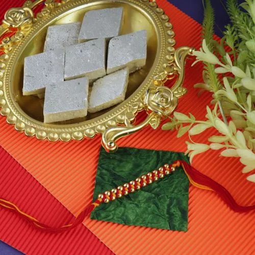 Irresistible Rakhi with Kaju Mithai