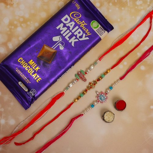 Divine Premium Rakhis N Chocolate Dairy Milk