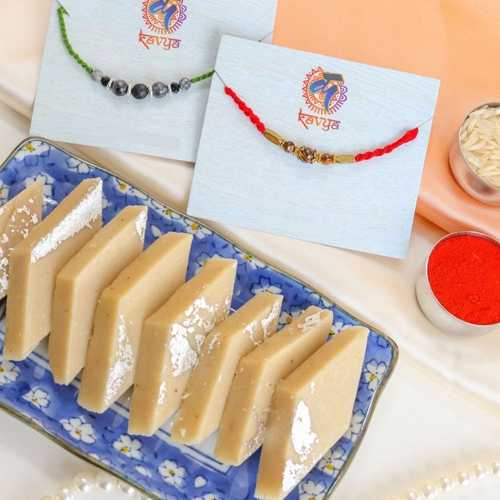 Mithai Magic with Premium 2 Rakhis