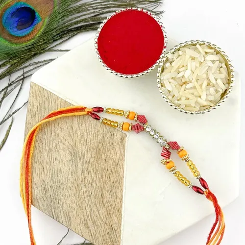 Divine Moli Thread Beadwork Rakhi