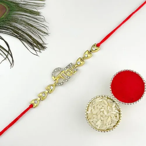 Exquisite Veera Rakhi in Bead n Stone