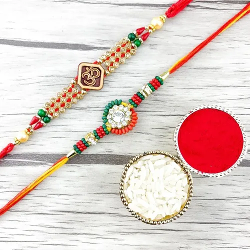 Traditional Pair Super Thread Rakhi D�cor