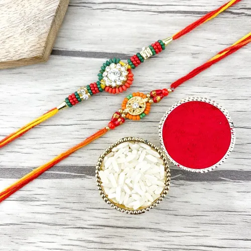 Pure Beads n Stone Spark Moli Rakhi Pair