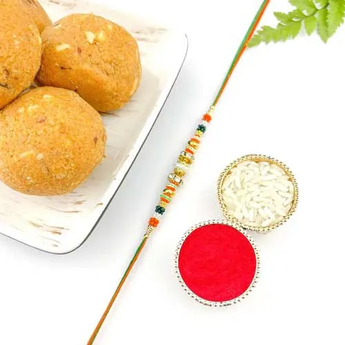 Beaded Wonder Desi Rakhi N Besan Laddoo Majaa