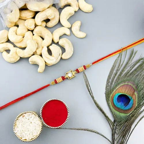 Bright Stone Sparkle Rakhi with Cashews