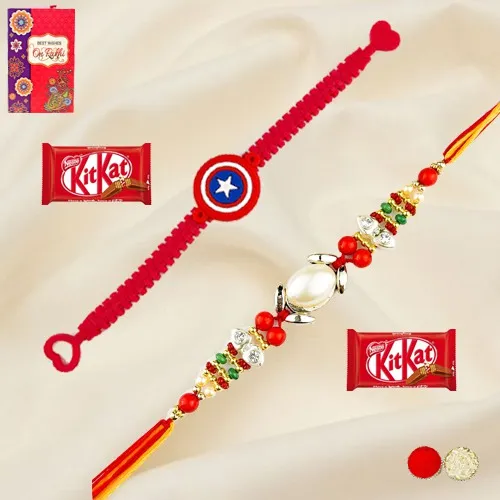 Kids n Pearl Divine Rakhi with Kit Kat