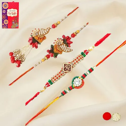 Beads Bliss 2 Rakhi N Bhai Bhabhi Rakhi Set