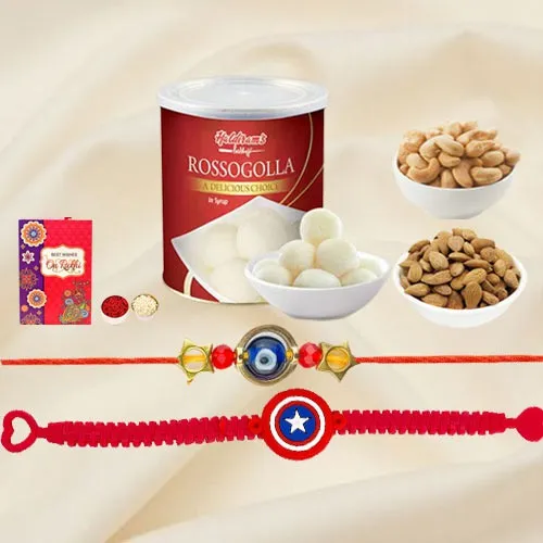 Kaju N Almonds for Sweety Family Rakhi Combo