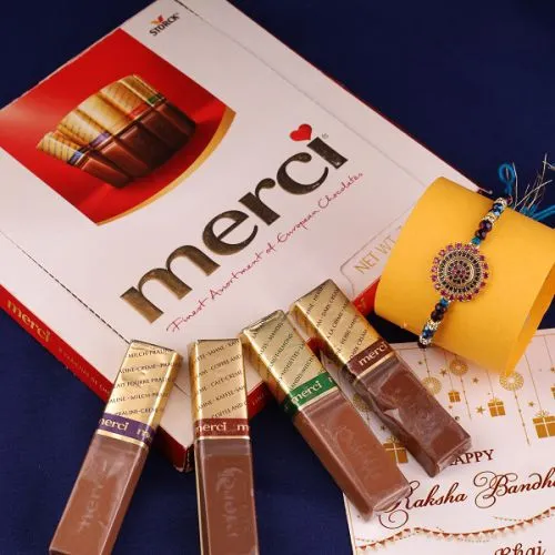 Single Rakhi with Merci Choco