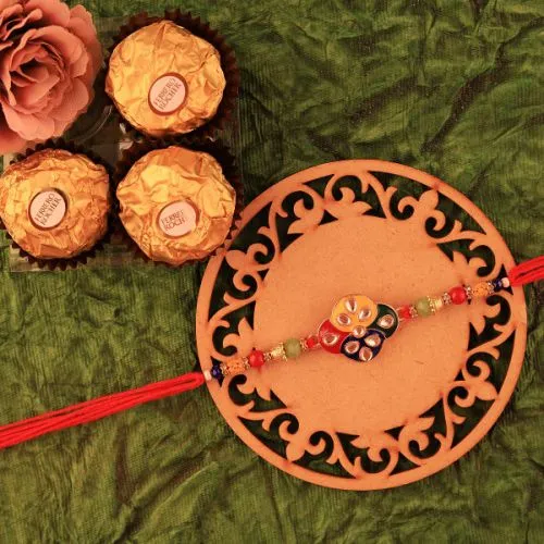 Superb Rakhi and Platter of Ferrero