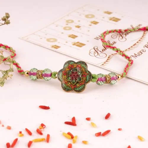 Vivid Hue Floral Glare Rakhi