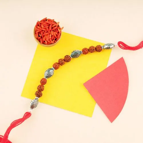 Blessed Rakhi with Rudraksh Beads