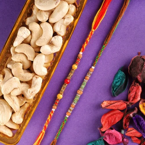 Cashew Love Colorful Beads Rakhis
