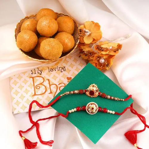 Delicate Besan Laddo Rakhi Combo