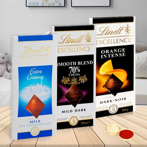 Enjoy with Lindt Chocolate Bars with free Roli Tilak and Chawal