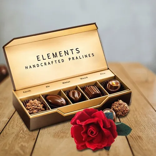 Order Velvet Red Rose with Chocolates Box
