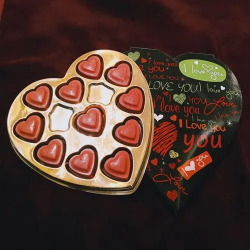 Send Strawberry Handmade Heart Shaped Chocolate
