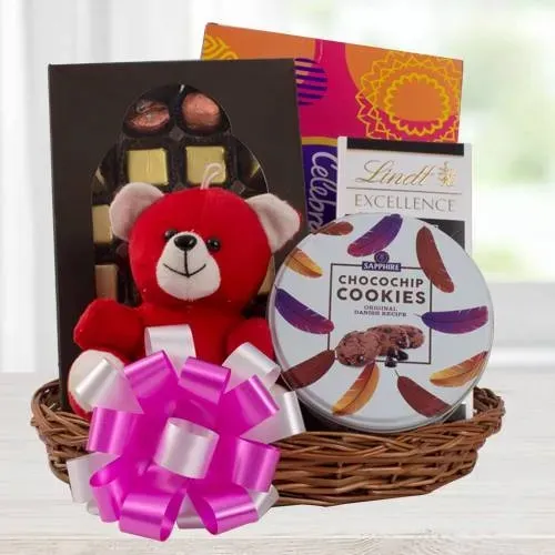 Marvelous Chocolate Gift Basket with Teddy