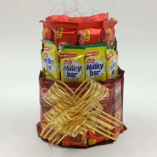 Send 3 Layer Tower Arrangement of Nestle Chocolates