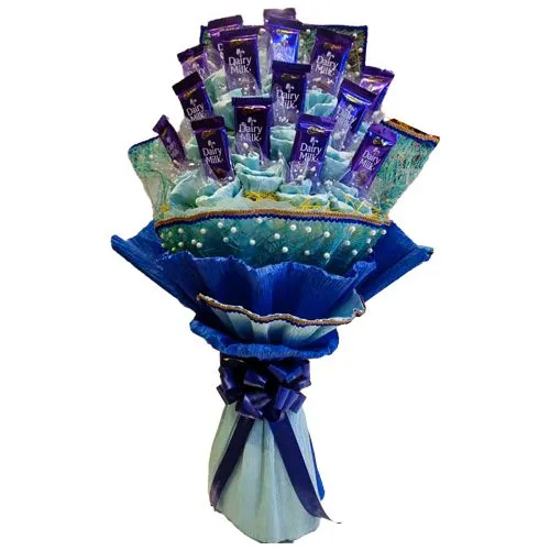 Irresistible Tissue Wrapped Cadbury Dairy Milk Arrangement