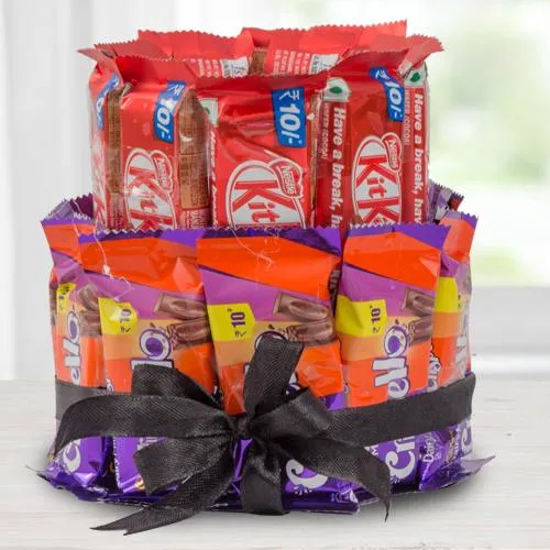 Indulgent Double Deck Arrangement of Kitkat  N  Crispello