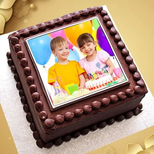 Buy Square Shape Chocolate Photo Cake