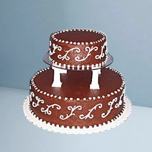 Deliver Eggless Chocolate Flavor 2 Tier Cake