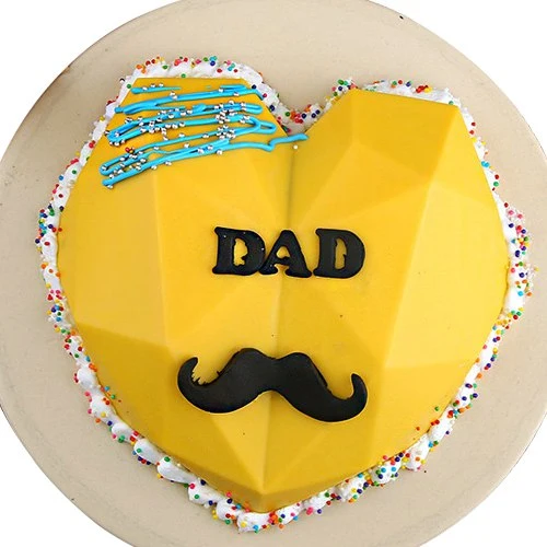 Trendy Moustache Pinata Cake for Dad