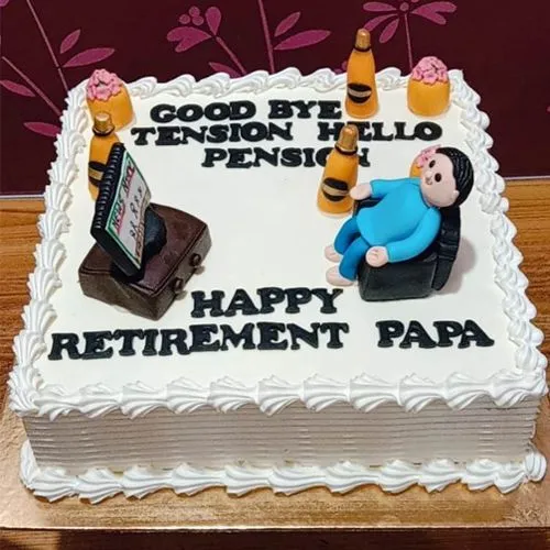 No Tension Hello Pension Cake on Retirement