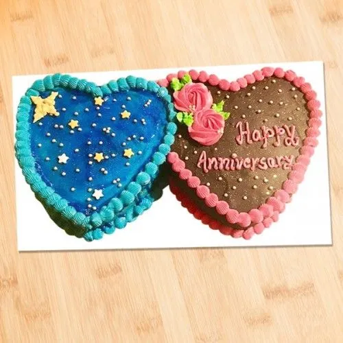 Divine Twin Heart Anniversary Cake