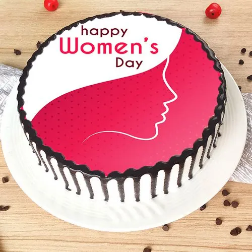 Sweet Womens Day Vanilla Photo Cake