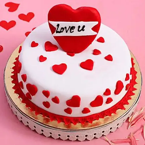 Affectionate Love You Fondant Cake