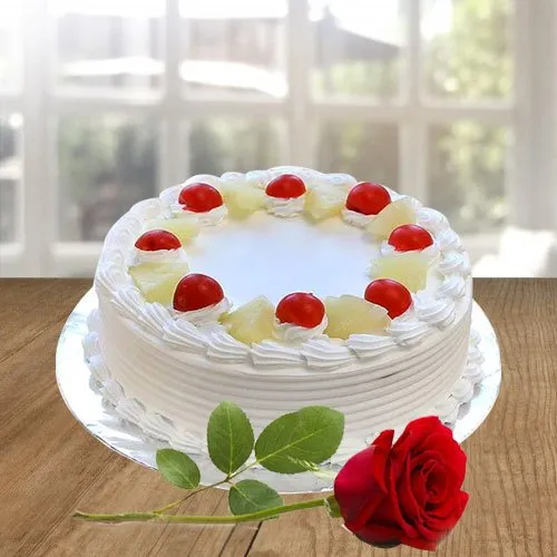 Send Red Rose N Vanilla Cake