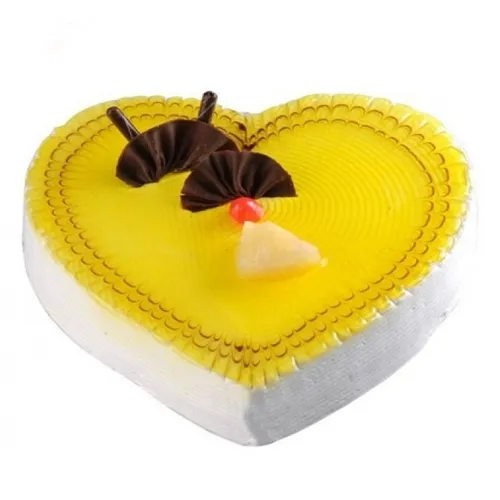 Extra Creamy Pineapple Heart-Shaped Cake