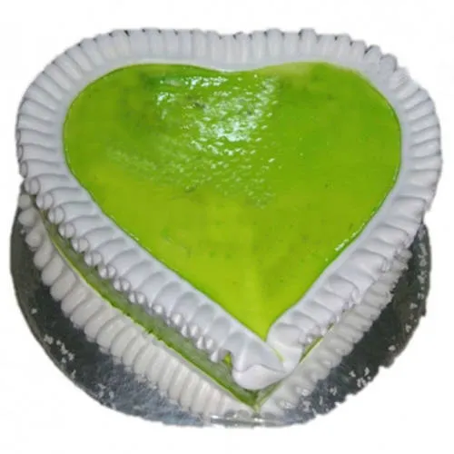 Gift Heart-Shaped Kiwi Cake