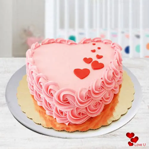 Amazing Heart Shape Strawberry Cake