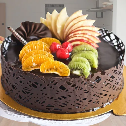 Buy Fresh Fruits Chocolate Cake